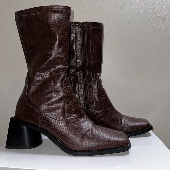 TopShop Brown Ankle Boot sz6 - Picture 1 of 7